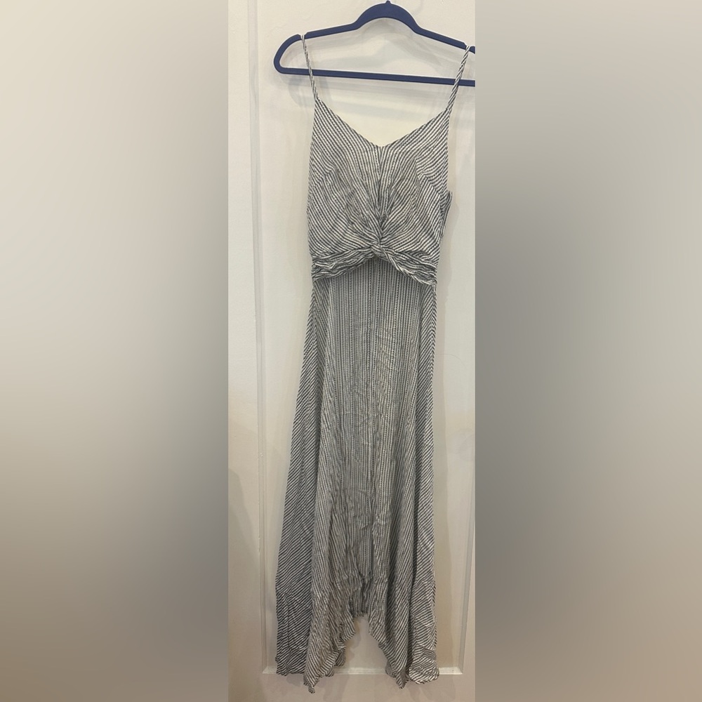 Dress Forum Strapless Top with Black and White Stripes